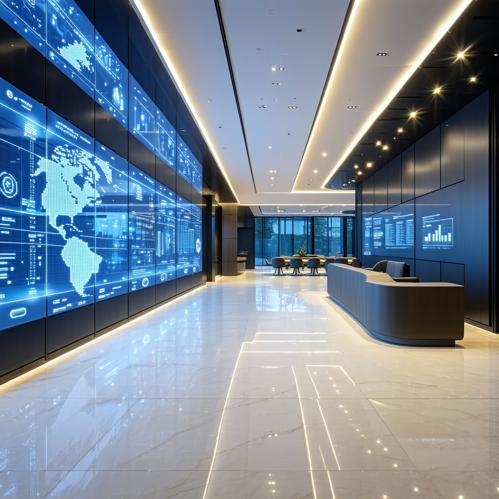 The commercial space is equipped with cutting-edge integrated technology that seamlessly manages various systems, including advanced lighting solutions that can be adjusted for ambiance, high-fidelity audio systems for sound control, and sophisticated environmental controls that regulate temperature and air quality. This innovative setup creates a dynamic and efficient environment, enhancing the overall functionality and user experience within the space.