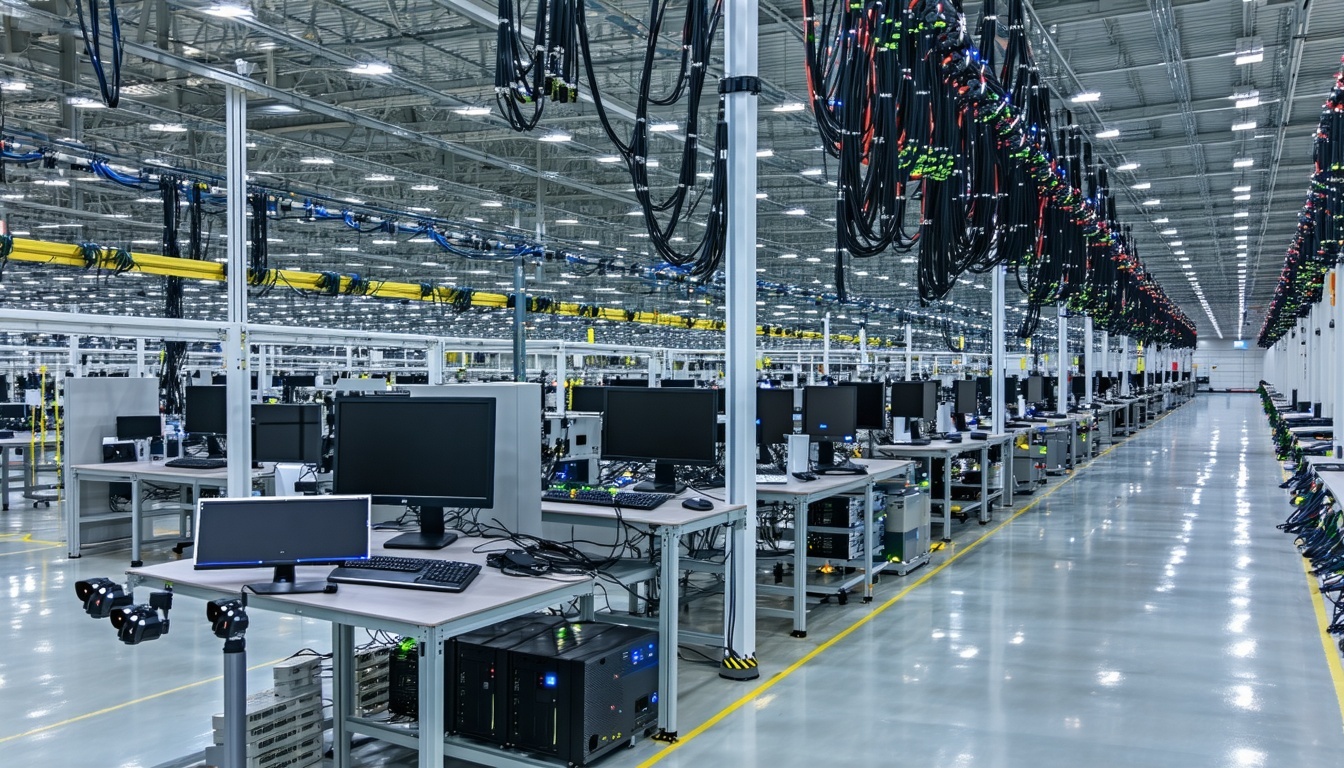 A modern manufacturing facility with advanced secu