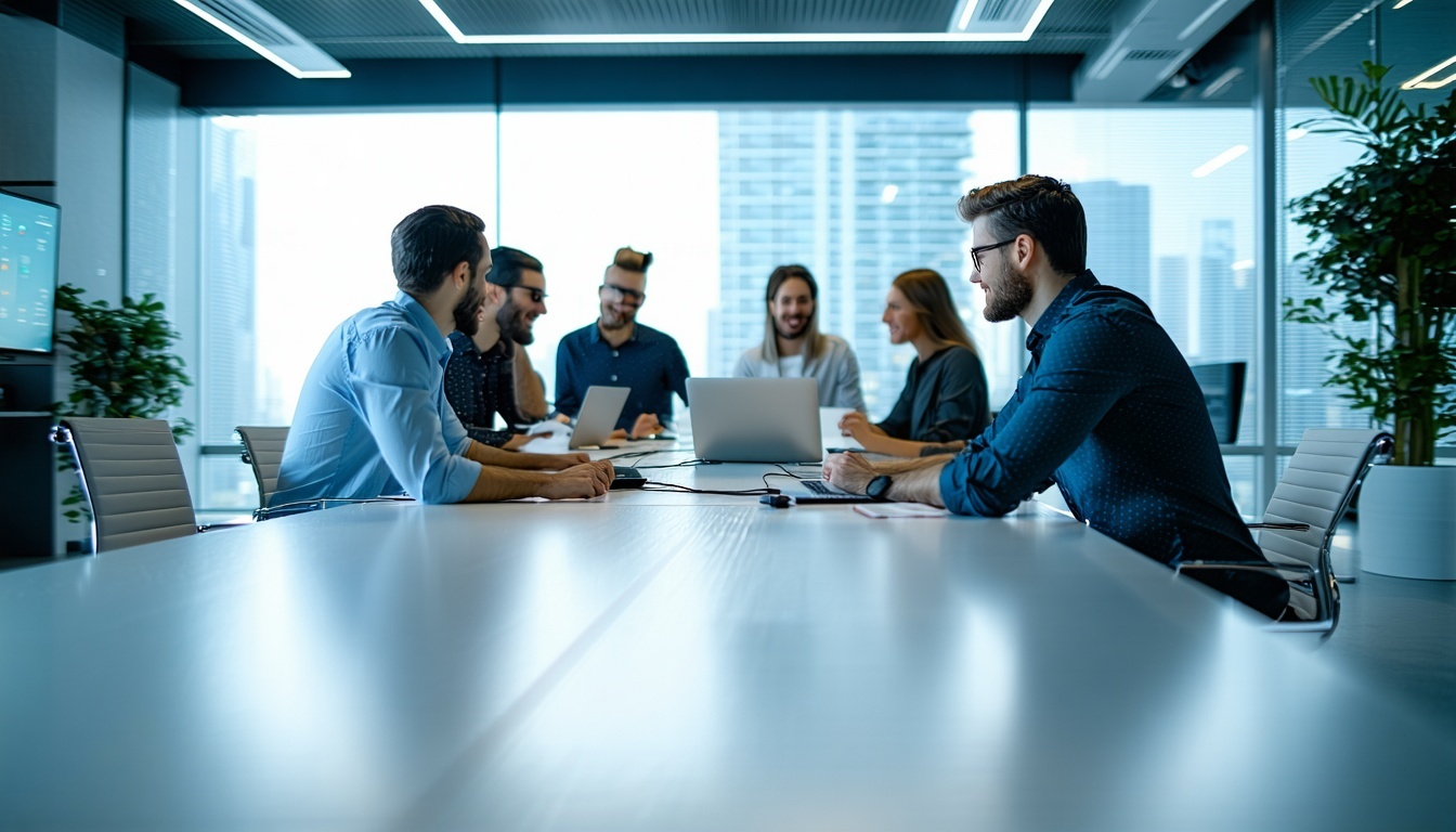 An image showcasing professionals collaborating in