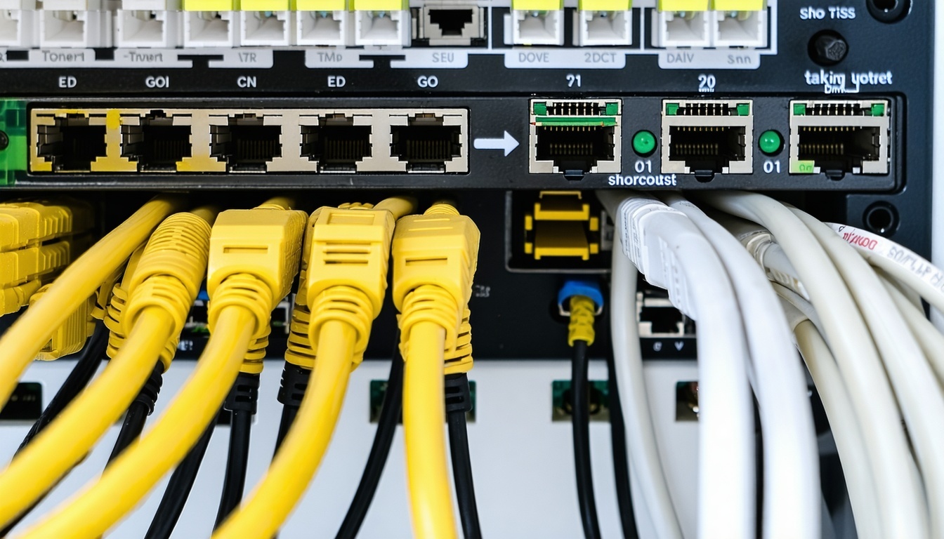 An image showing poorly placed Ethernet cables, hi